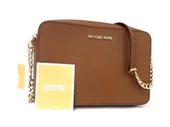MICHAEL KORS マイケルコース ショルダーバッグ JET SET ITEM 35T8GTTC9L ブラウン系 レザー レディース クロスボディ 斜め掛け チェーン ゴールド金具 超美品