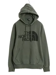 【お得なクーポン配布中!】 ノースフェイス プリント スウェット フード パーカー メンズ M / アウトドア プルオーバー トレーナー 裏起毛 シンプル カーキ グリーン