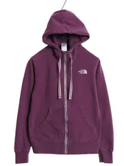 【お得なクーポン配布中!】 ノースフェイス フルジップ スウェット フード パーカー レディース M / アウトドア トレーナー 裏起毛 ハイネック ワンポイント パープル 