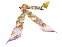 FENDI フェンディ リボンスカーフ ラッピー FXT011 マルチカラー シルク100% レディース 花柄 フラワー