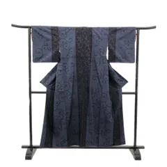 結城紬/藍色/仕立上がり/適応身長152～158㎝/12654