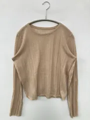 SELECT MOCA セレクトモカ ニット/セーター F ベージュ ニット 無地 ミドル丈 長袖 クルーネック(丸首)