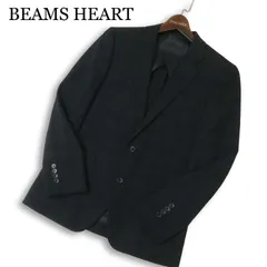 BEAMS HEART ビームス ハート 春夏★ 背抜き チェック テーラード ジャケット ブレザー Sz.44 メンズ 黒