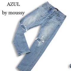 AZUL by moussy アズール マウジー 通年★ クラッシュ&リペア加工 ストレッチ スキニー デニム パンツ ジーンズ Sz.M メンズ