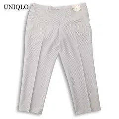 【新品 未使用】 UNIQLO ユニクロ 春夏★ 【感動パンツ】 シアサッカー ストライプ パンツ 大きいサイズ Sz.105cm メンズ