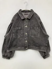 Lax Dan Tia デニムジャケット L ブラック 無地 フードなし ボタン留め