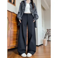 ☆ ネイビー×レギュラー ☆ L ☆ ワイドパンツ スーツパンツ レディース オールシーズン 美脚 ワイドパンツ ロングパンツ レディース パンツ 長ズボン ズボン カジュアルパンツ ずぼん ボトムス ワイド カジュアル シンプル 無地 ゆったり 体型カバー