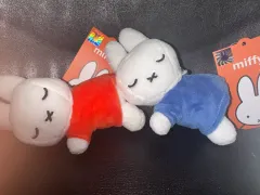 眠るミッフィーぬいぐるみキーホルダーセット (レッド/青)