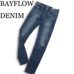 BAYFLOW DENIM ベイフロー 通年★ ストレッチ USED＆ダメージ加工 スキニー デニム パンツ ジーンズ Sz.28 メンズ