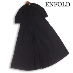 23SS★ ENFOLD エンフォルド 【DRESS-LIKE ALL-IN-ONE】春夏 半袖 ドレスライク ロング オールインワン Sz.38 レディース 黒のサムネイル