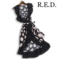 RED VALENTINO レッド ヴァレンティノ 春夏 シルク フリル♪ ノースリーブ ドット ラップ ワンピース Sz.38 レディース