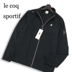 【新品 未使用】 le coq sportif ルコック スポルティフ 通年★ ロゴ ブルゾン ジャケット Sz.L メンズ 黒 トレーニング
