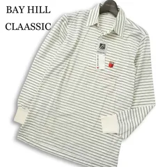 【新品 未使用】 BAY HILL CLASSIC ベイヒルクラシック 通年★ 刺繍 長袖 ボーダー ポロシャツ Sz.M メンズのサムネイル
