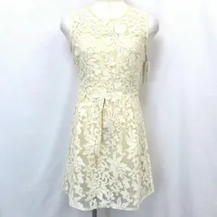 【新品】[印象N] ティックミックス tikmix 薄手 花柄ノースリーブワンピース 裏地付き ひざ丈 ポリエステル100% F アイボリー 生成り色 レディース