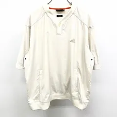 古着 adidas - L メンズ 薄手 ゴルフ プルオーバージャケット 背中の肩にメッシュ裏地 背中にベンチレーションフラップ 半袖 ポリ100% ベージュ