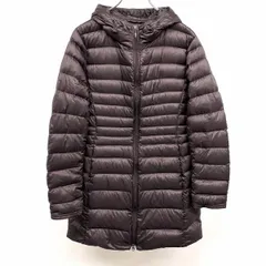 古着 ユニクロ ウルトラライトダウンコート パーカー ナイロン100%(ダウン90%＋フェザー10%) M ダークブラウンパープル系 あずき色 レディース