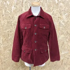【中古】[印象AB] PPFM ペイトンプレイスフォーメン メンズ F ボルドー・レッド系 赤系 綿100% ピーピーエフエム 中綿ジャケット ベロアジャケット ボタン留め 無地 長袖のサムネイル