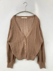 as know as アズノゥアズ カーディガン/ボレロ ブラウン 無地 レース ショート丈 長袖