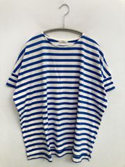 maillot（マイヨ）ボーダーフレアー半袖Tee ブルー MAC-19118 - メルカリ