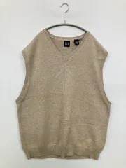GAP ギャップ ベスト XXL ベージュ 無地 ブランドロゴ