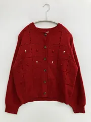 ehka sopo エヘカソポ カーディガン/ボレロ F レッド 刺繍 ミドル丈 長袖