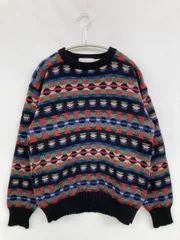 McGREGOR マックレガー ニット/セーター SMALL ブラック ウール・ニット その他総柄 ミドル丈 長袖 クルーネック(丸首)