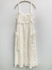 merry jenny メリージェニー ワンピース F ホワイト コットン ナイロン 無地 レース フリル リボン 袖なし