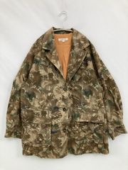 MOUSSY 마우지 테일러드 재킷 F 브라운 코튼 위장 무늬 미들 길이 후드 없음 싱글