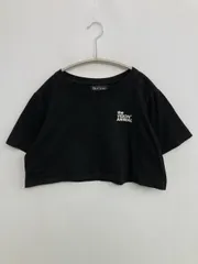 DAY CLOSET デイクローゼット Tシャツ/カットソー ブラック クルーネック(丸首) 前面プリント ワンポイント ショート丈 半袖