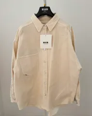 (レディースジャケット/未使用新品) MSGM ホワイトデニム シャツ型 ジャケット