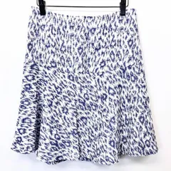 古着 UNTITLED アンタイトル 3 レディース 女性 総柄フレアスカート ボトムス 裏地付き ひざ丈 レーヨン×ポリエステル×キュプラ ネイビー 紺