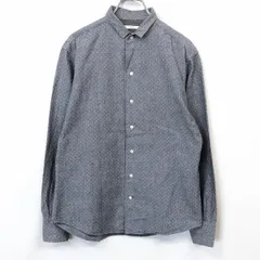 【中古】[印象AB] SHIPS シップス シャツ メンズ M ヘザーネイビー 杢紺 綿100% ポケット無し Slim Fit スリムフィット 浅襟 ドット柄 フレンチフロント 長袖のサムネイル