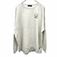 【中古】[印象AB] drug store's ドラッグストアーズ スウェット / トレーナー レディース 3 ヘザーオフホワイト 杢白 (グレーMIX)×紺×赤 綿100% ロゴ刺繍 ロングテール 少し薄手 裏毛 長袖 袖が細めのサムネイル