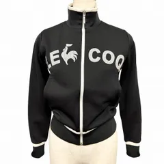 【中古】[印象AB] le coq sportif ルコックスポルティフ ジャージジャケット レディース S 黒 ポリ100% スキニーフィット ニワトリの刺繍 ハイネック ジップアップ 長袖のサムネイル