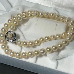 健勝苑☆テリ強】アコヤ真珠 ネックレス パール 8.0mm 46cm - メルカリ
