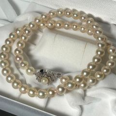 干渉色◎/テリ強】あこや真珠 6.5-7.0㎜ パールネックレス pearl