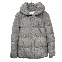 【中古】[印象AB] any SiS エニィスィス ダウンジャケット レディース 1(B78-82/H83-87/T158-164) 杢グレー 毛など(ダウン80%＋フェザー20%) フライフロント ドットボタン×ジップアップ 内ポケット無し ショールカラーのサムネイル