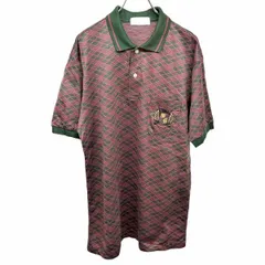 【中古】[印象AB] Wilson GOLF ウィルソン ゴルフ ポロシャツ メンズ L ピンク ピンク×緑系 チェック ロゴ刺繍 胸ポケット 半袖 ショートスリーブのサムネイル