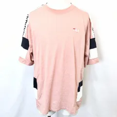 【中古】[印象AB] FILA フィラ 半袖ビッグシルエットTシャツ / カットソー / トップス メンズ M ヘザーベイクドピンクなど ポリ×綿 肩にロゴ 丸首 5分袖のサムネイル