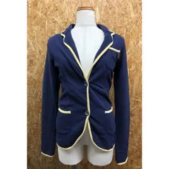 【新品】[印象N] FRANKLIN ＆ MARSHALL フランクリン＆マーシャル レディース S 紺×薄黄 【イタリア製】 スウェットカーディガン 長袖 ロゴピンバッチのサムネイル