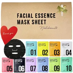 ナチュボーテ シートマスク 10枚 ギフトセット 母の日 スキンケア 美容 メッセージカード付き コスメ ギフト スキンケア 女性 フェイスパック フェイスマスク プレゼント 誕生日 お礼 退職 送別 お祝い (ありがとう) 0