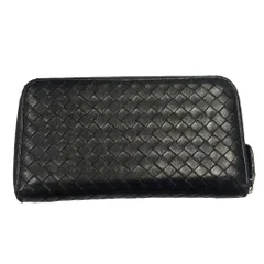 ボッテガヴェネタ BOTTEGA VENETA 長財布 イントレチャート ラウンドファスナー 黒 ブラック ■WGA