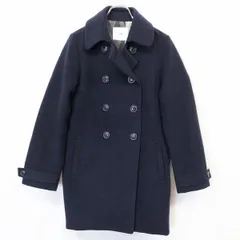 【中古】[印象AB] SLY スライ コート レディース 1 ネイビー 紺 ポリ×レーヨン 裏地に民族風幾何学柄 表地は無地 ボタン留め 長袖 ロングスリーブのサムネイル