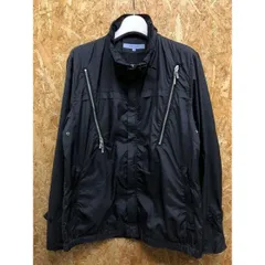 【中古】[印象BC] ABAHOUSE アバハウス メンズ サイズ3 ブラック 黒 ポリ100% 薄手 ジャケット メッシュ裏地 フライフロント ジップポケット 杢ネック 長袖のサムネイル
