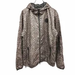 【中古】[印象AB] HURLEY ハーレー パーカー / ジャケット レディース M ダークブラウン こげ茶×ベージュ ポリ100% ハイネックフード ダブルジップ ジップポケット 内ポケット無し 少し薄手 裏地付き ヒョウ柄 長袖のサムネイル