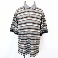【中古】[印象A] GREG NORMAN グレッグノーマン ポロシャツ / カットソー メンズ M ヘザーグレー 杢灰色 綿100% Tシャツ生地 ボーダー インポート古着 半袖のサムネイル