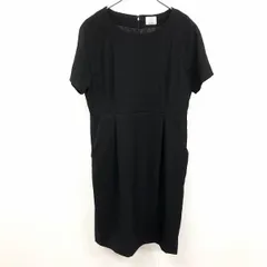 【中古】[印象A] PLST プラステ ワンピース レディース 2 ブラック 黒 ポリエステル×レーヨン×ポリウレタン タックスカート 裏地付き ひざ丈 ラグランのサムネイル