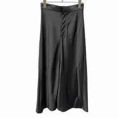 【新品/訳アリ】[印象NB] ザラ ZARA 微光沢 ロングスカート 無地 Aライン 裏地無し フロントファスナー レーヨン×ポリ XS SS 黒 レディース