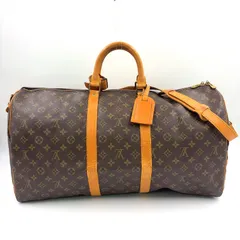 LOUIS VUITTON キーポル バンドリエール55 モノグラム モノグラム レザー×PVC ブラウン ボストンバッグ ゴールド M41414 