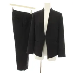 セオリーリュクス theory luxe スーツ セットアップ 上下 リードドナツーエス LEAD DONNA2S ノーカラージャケット リードバリア LEAD BALIA イージーパンツ スラックス ウエストゴム 36 紺 ネイビー /YT